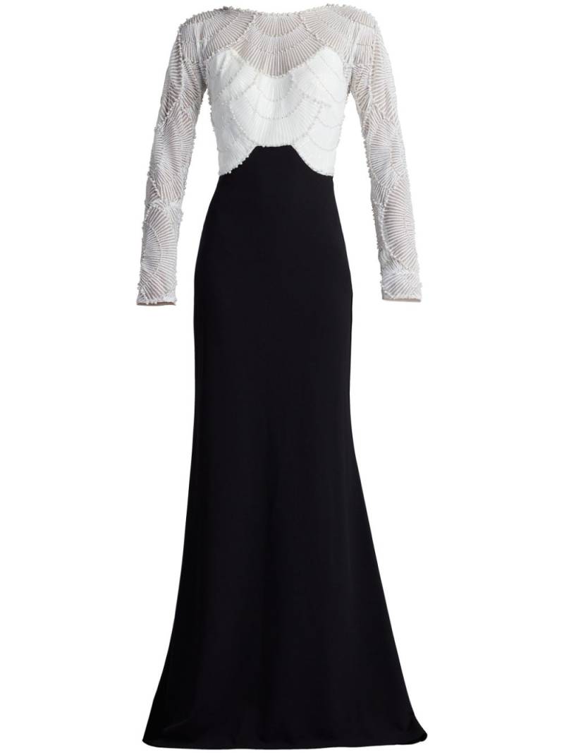 Tadashi Shoji A-line long sleeve gown - Black von Tadashi Shoji