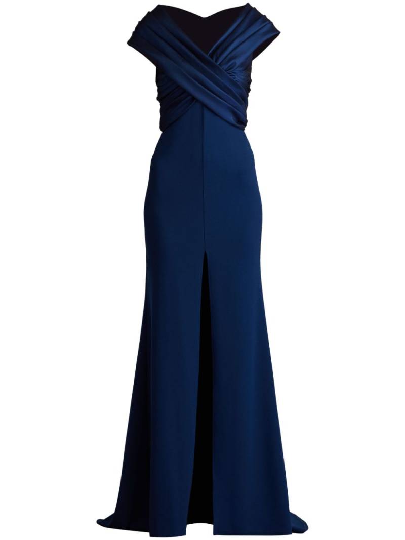 Tadashi Shoji Benz pleated gown - Blue von Tadashi Shoji