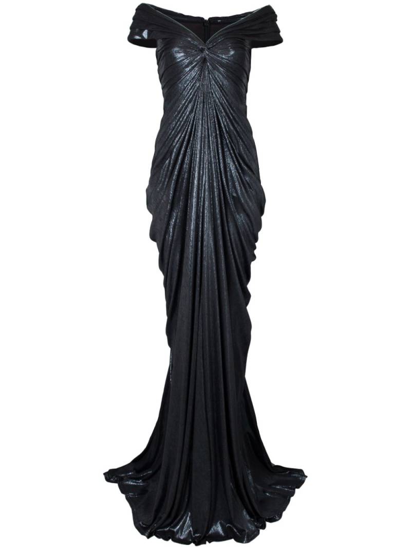 Tadashi Shoji Hera pleated gown - Black von Tadashi Shoji