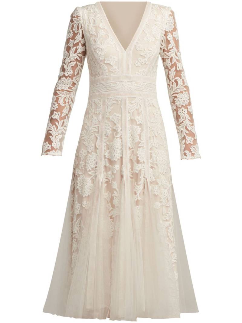 Tadashi Shoji Rafferty lace midi dress - Neutrals von Tadashi Shoji