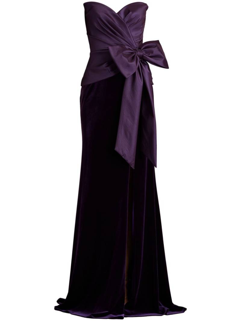 Tadashi Shoji bow-detail strapless gown - Purple von Tadashi Shoji