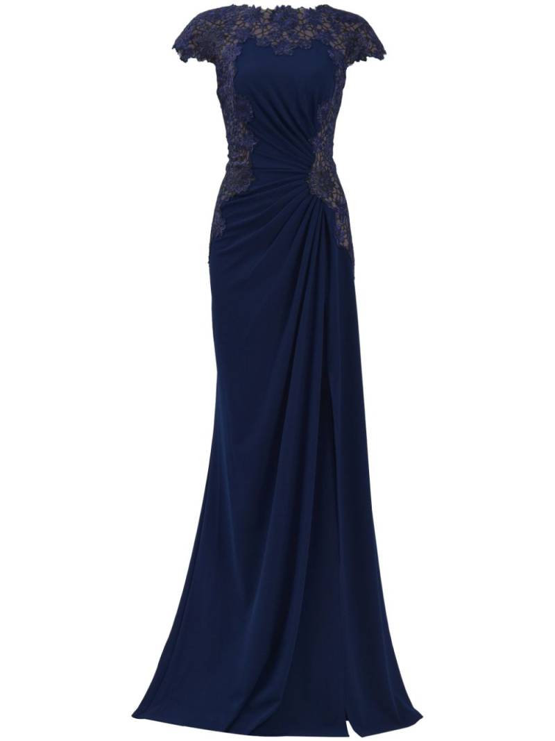 Tadashi Shoji embroidered Illusion gown - Blue von Tadashi Shoji