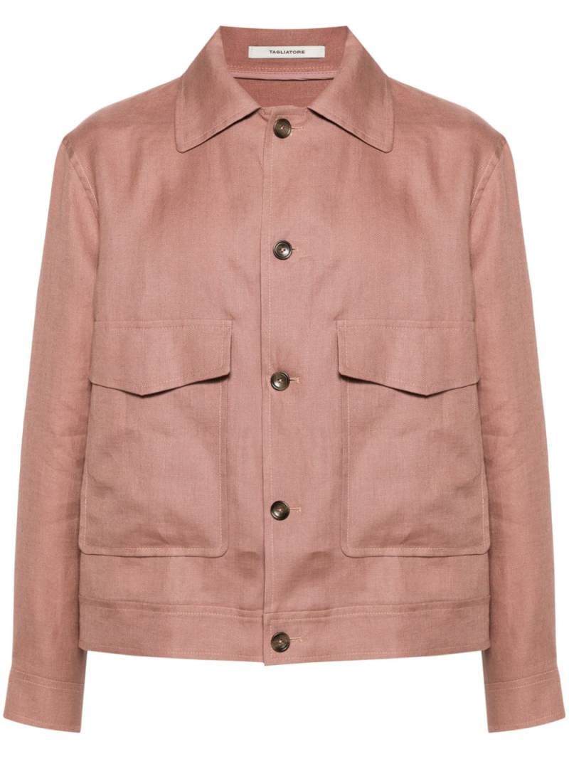 Tagliatore Amir linen shirt jacket - Pink von Tagliatore