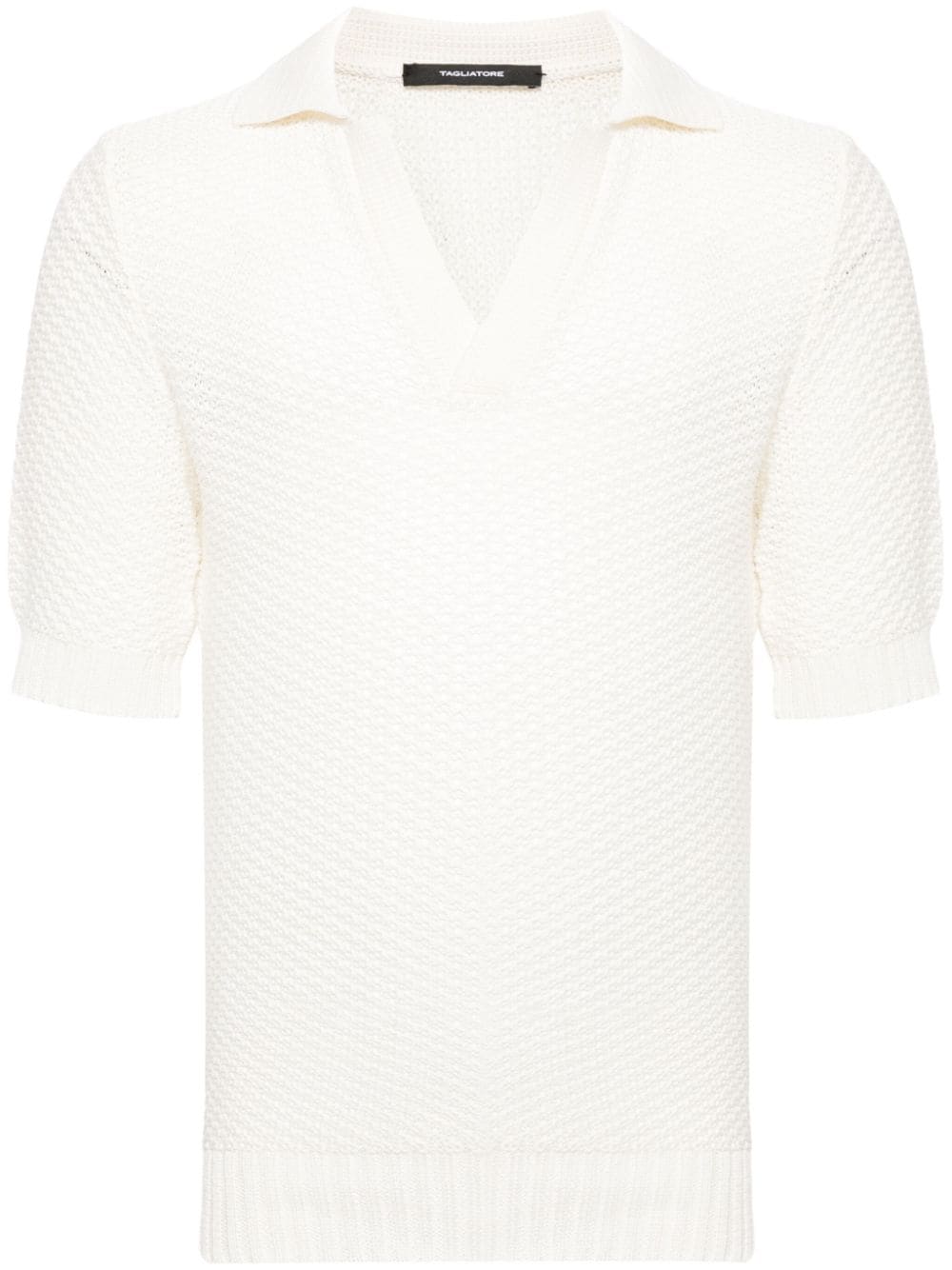 Tagliatore Asher crochet-knit polo shirt - White von Tagliatore