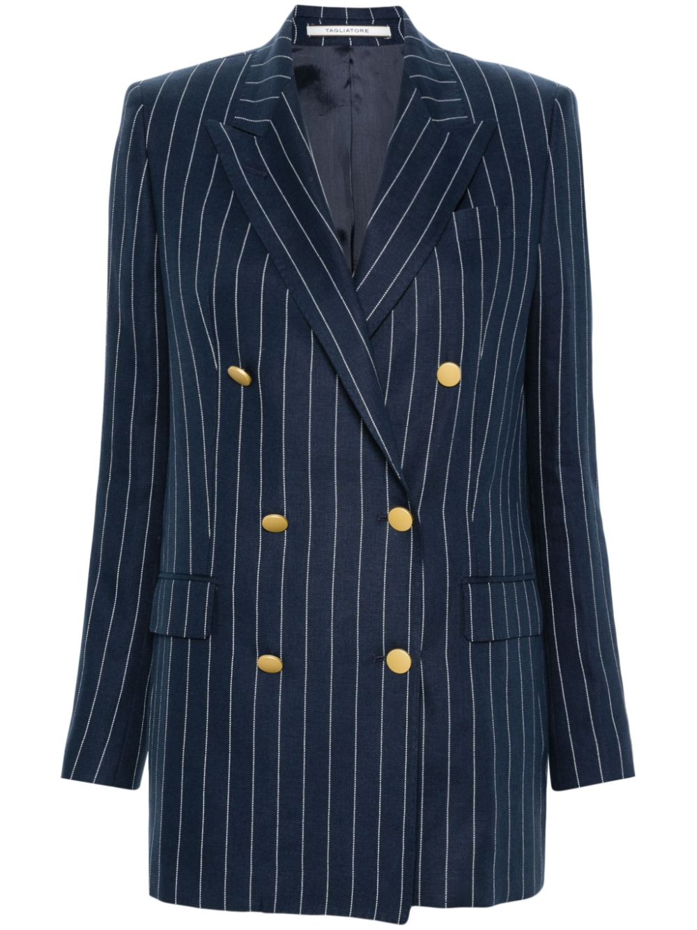 Tagliatore Jasmine pinstriped double-breasted blazer - Blue von Tagliatore