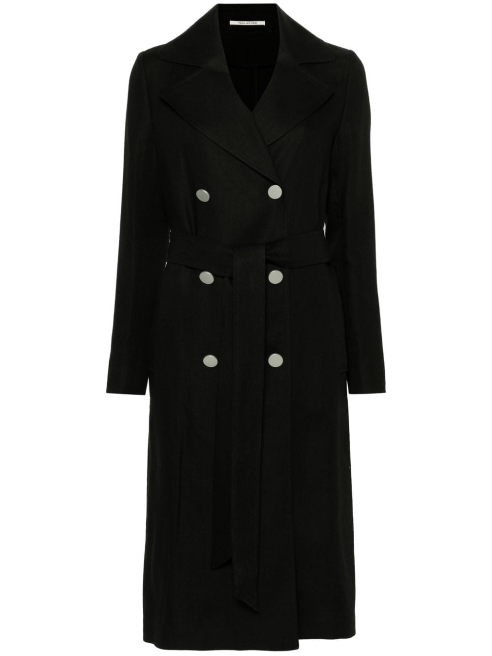 Tagliatore Luce double-breasted linen coat - Black von Tagliatore