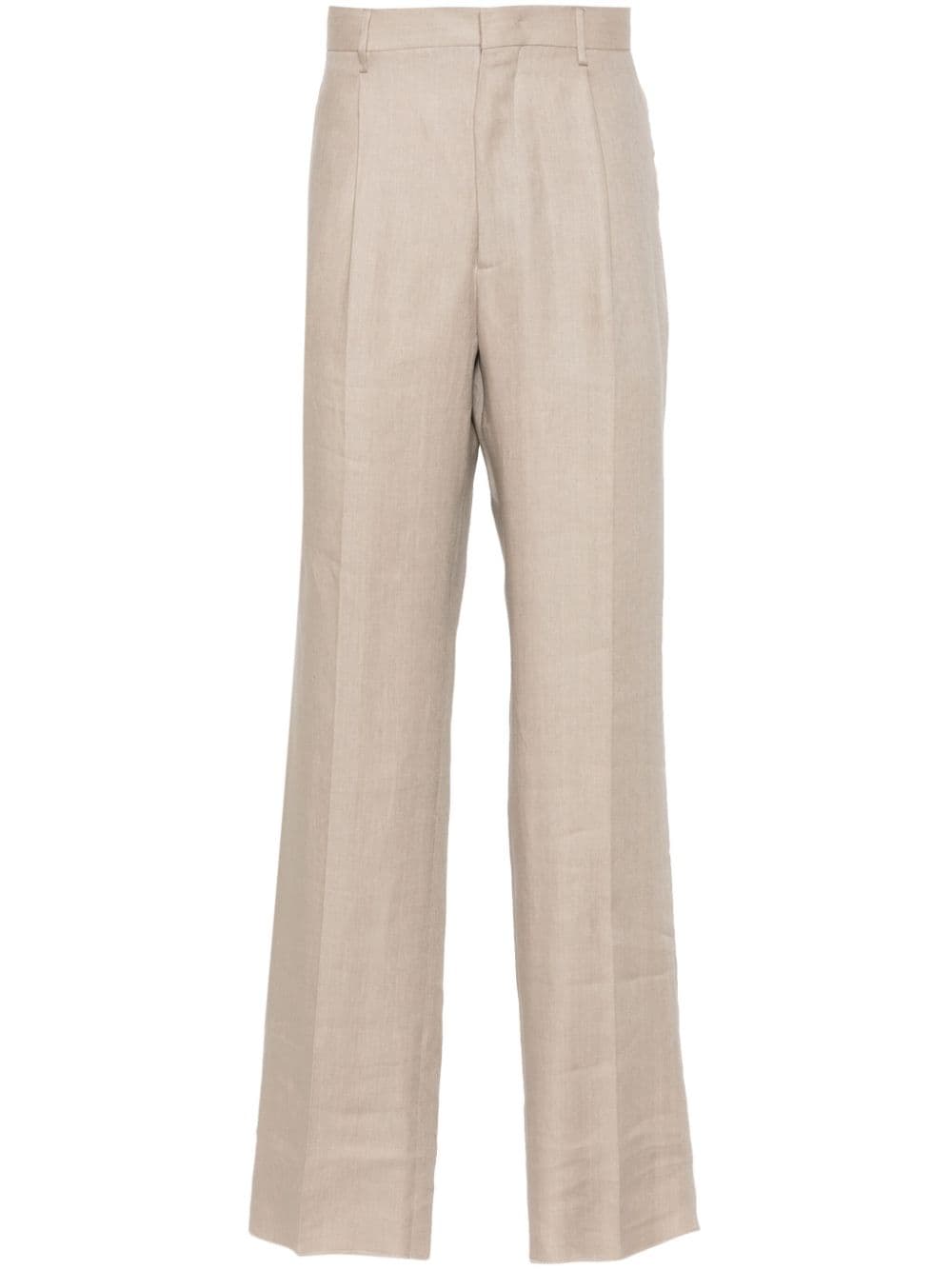 Tagliatore Martin linen tailored trousers - Neutrals von Tagliatore