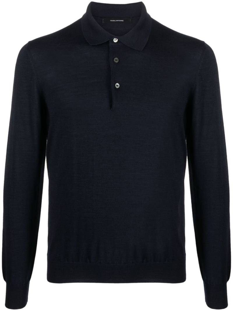 Tagliatore Palmer fine-knit polo shirt - Blue von Tagliatore