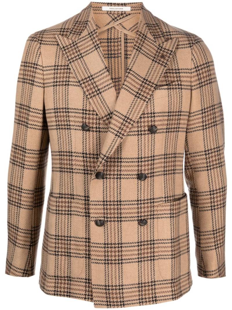 Tagliatore Prince of Wales-check double-breasted blazer - Neutrals von Tagliatore