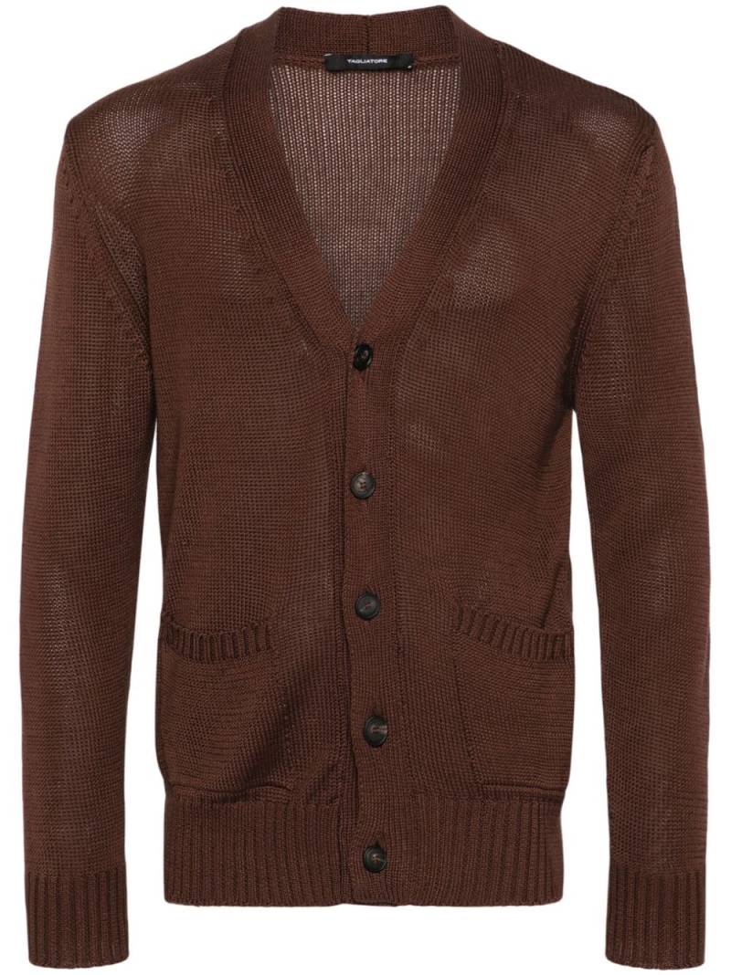 Tagliatore V-neck cotton cardigan - Brown von Tagliatore