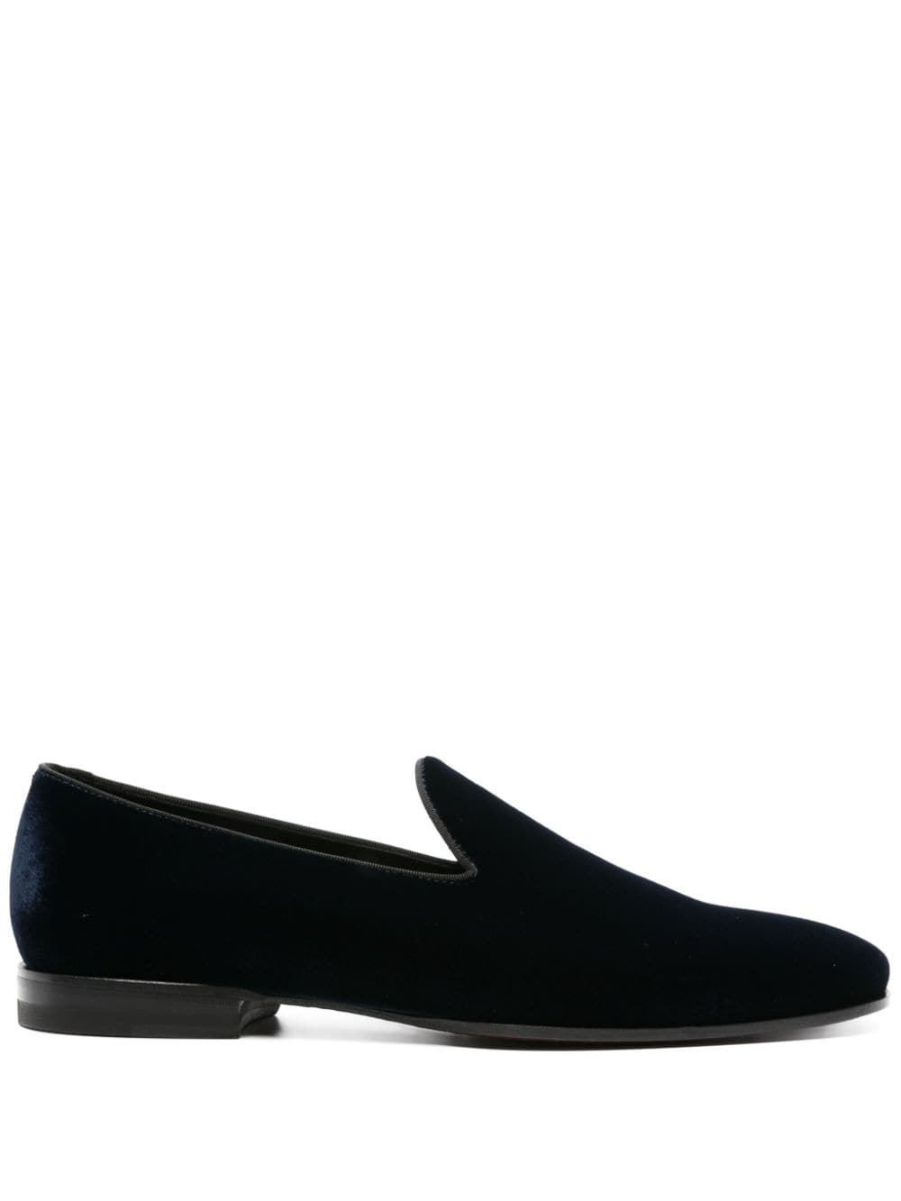 Tagliatore almond-toe velvet loafers - Blue von Tagliatore