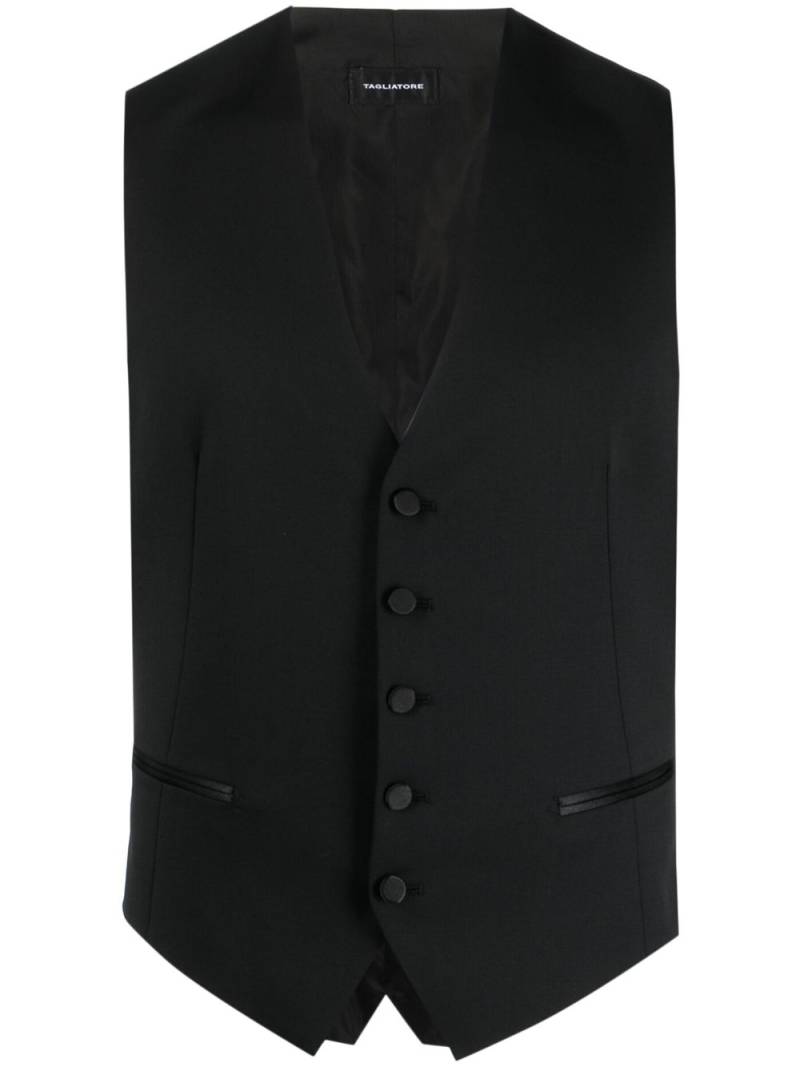 Tagliatore button-down cotton waistcoat - Black von Tagliatore