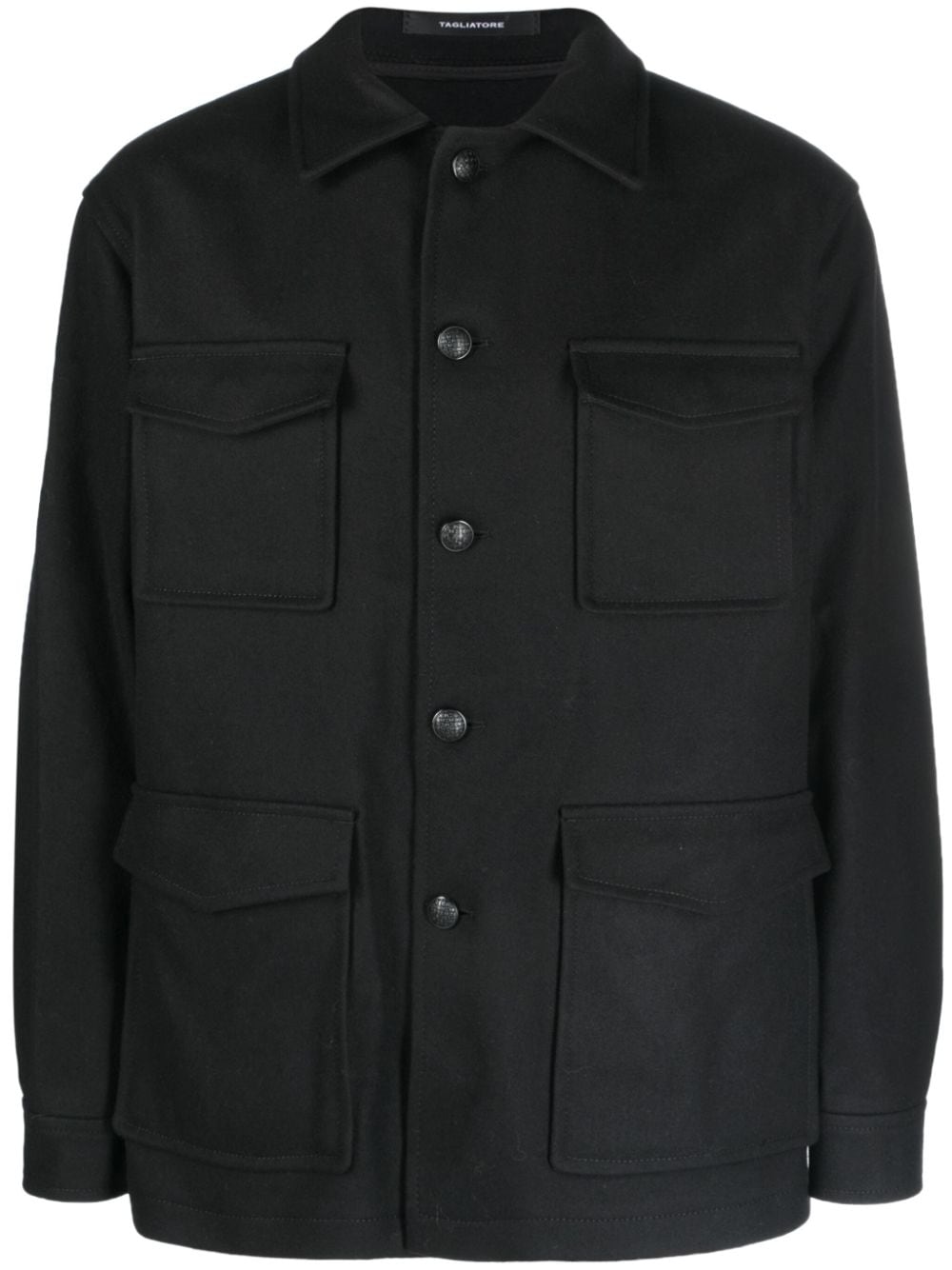 Tagliatore button-up knitted shirt jacket - Black von Tagliatore