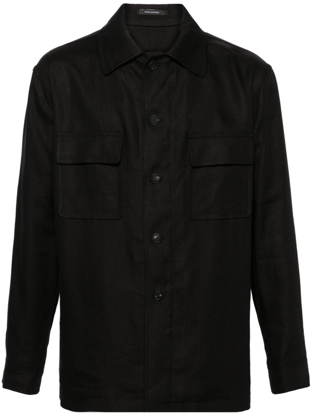 Tagliatore button-up twill overshirt - Black von Tagliatore