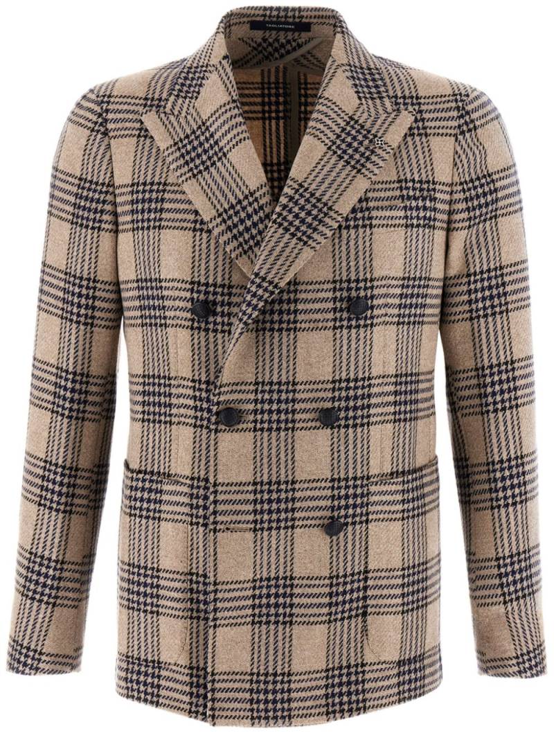 Tagliatore check-patten blazer - Neutrals von Tagliatore