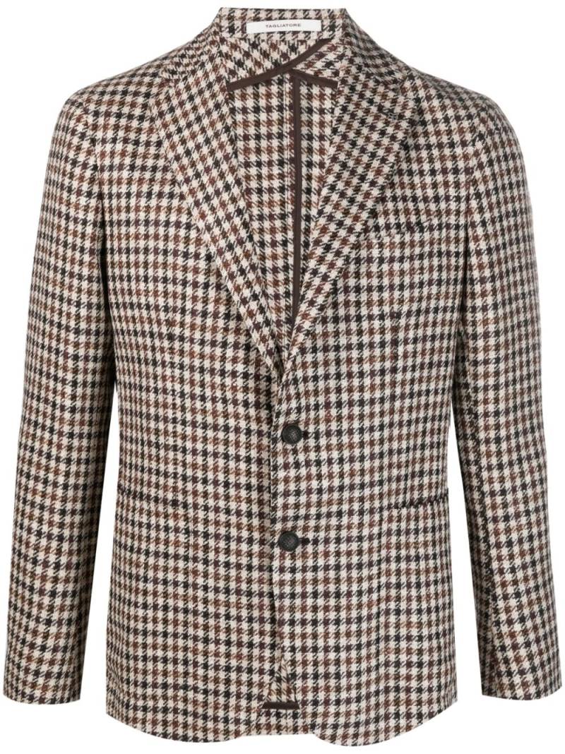 Tagliatore check-pattern long-sleeve blazer - Neutrals von Tagliatore