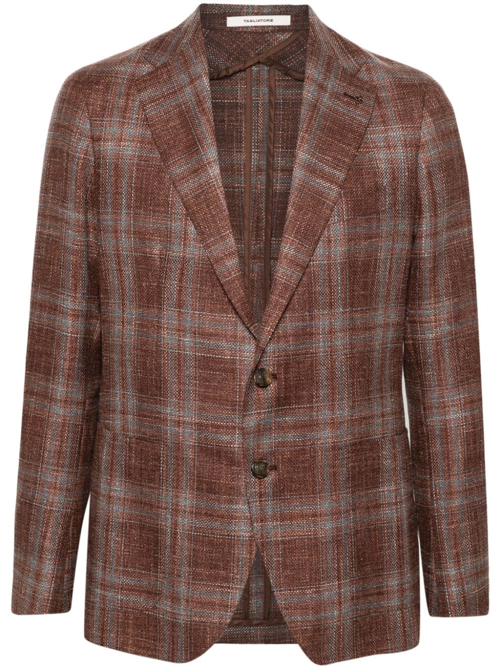 Tagliatore check-pattern single-breasted blazer - Brown von Tagliatore