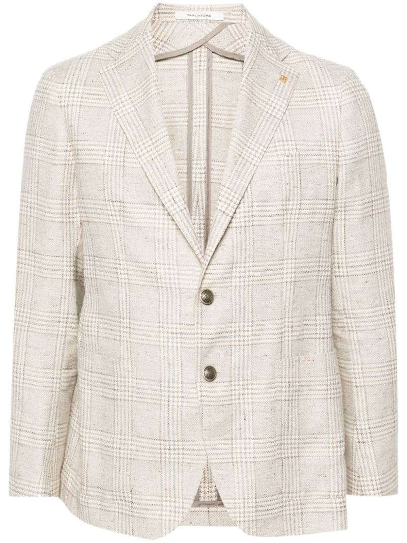 Tagliatore check-pattern single-breasted blazer - Neutrals von Tagliatore