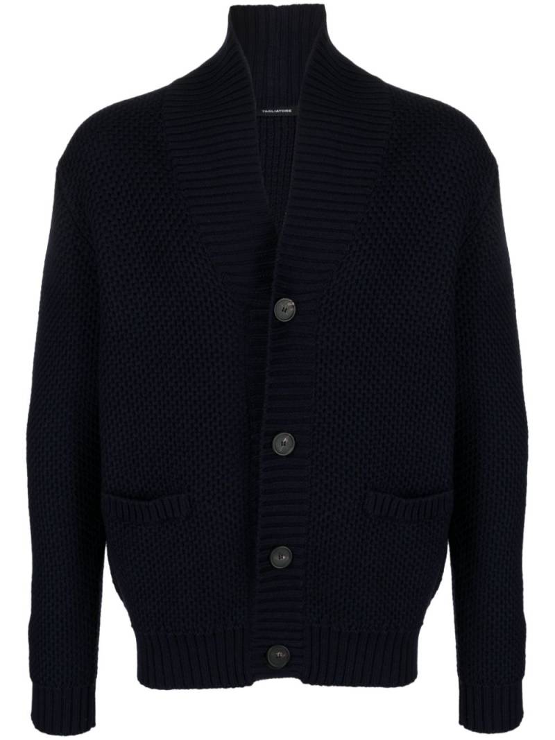 Tagliatore chunky-knit virgin wool cardigan - Blue von Tagliatore