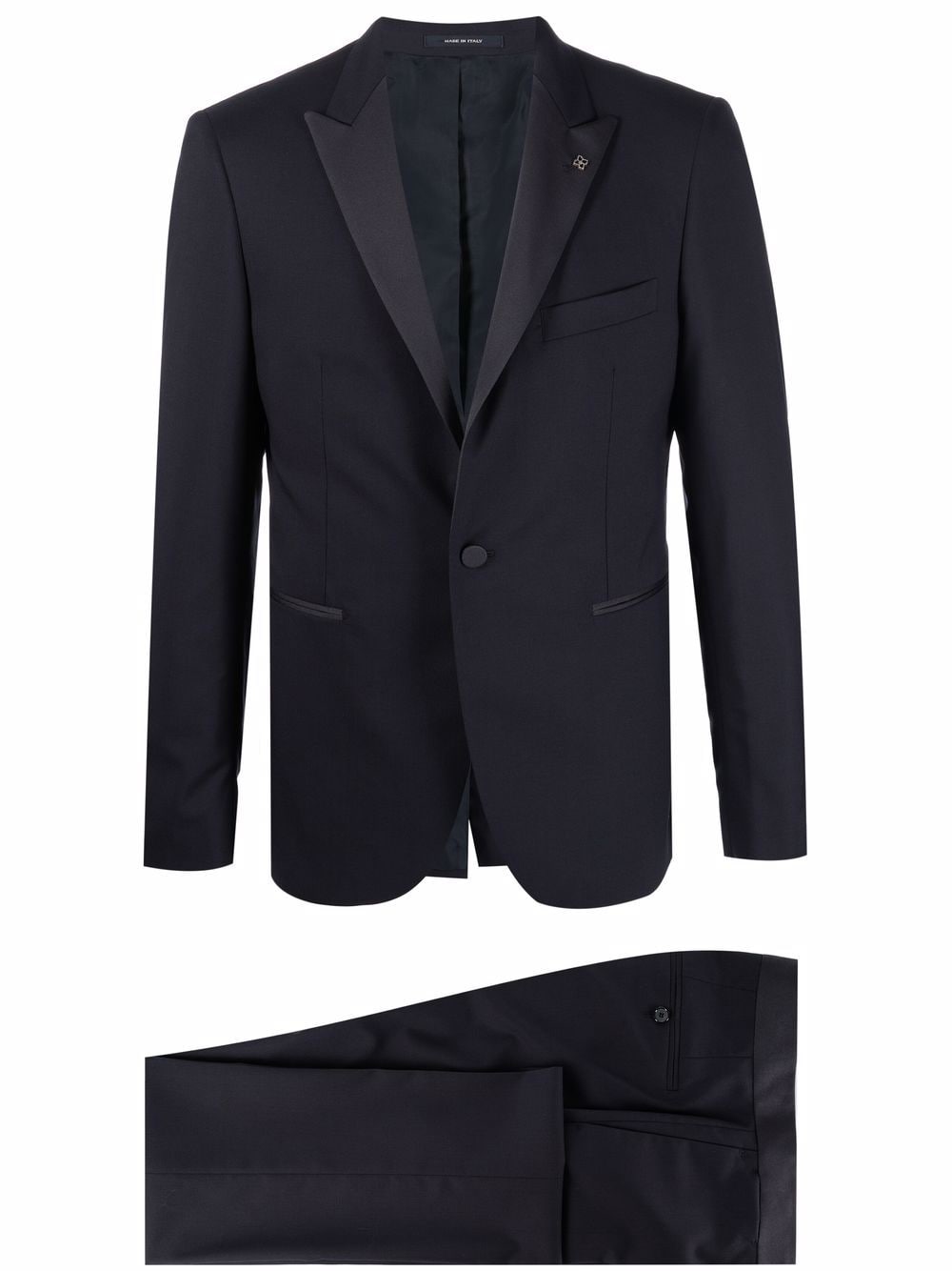 Tagliatore contrast panel slim-fit suit - Blue von Tagliatore