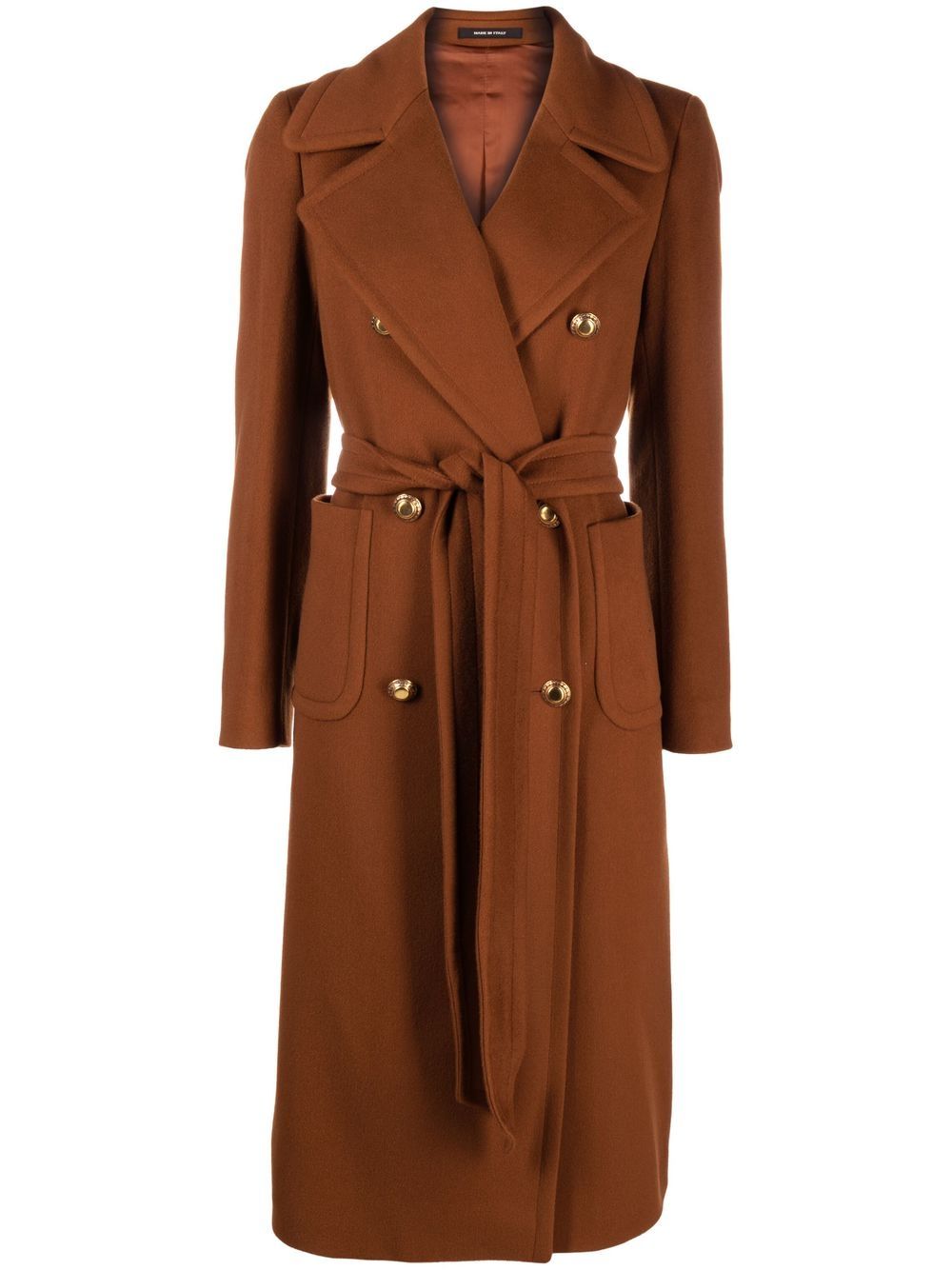 Tagliatore double-breasted belted coat - Brown von Tagliatore