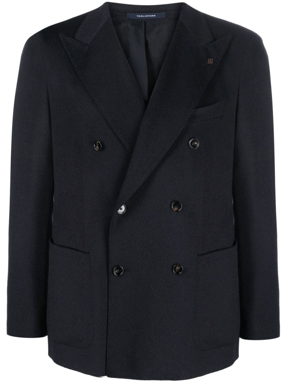 Tagliatore double-breasted camel-hair blazer - Blue von Tagliatore