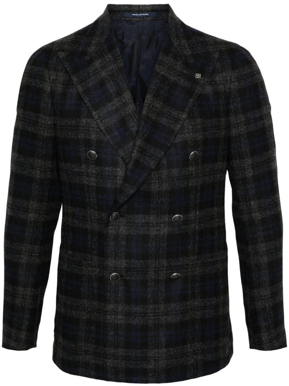 Tagliatore double-breasted checked blazer - Blue von Tagliatore