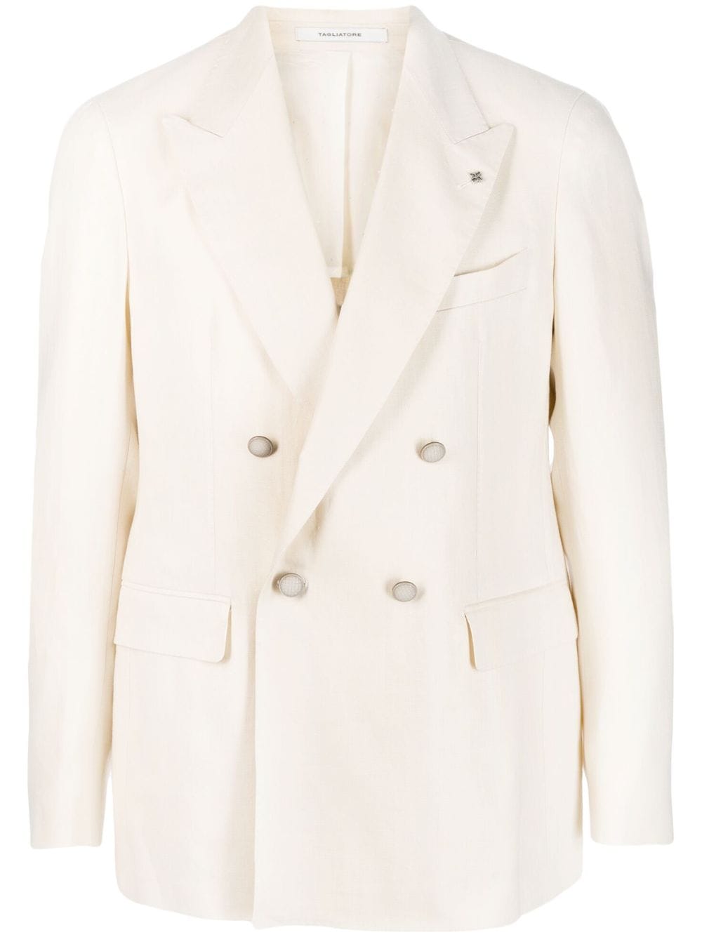 Tagliatore double-breasted linen blazer - Neutrals von Tagliatore