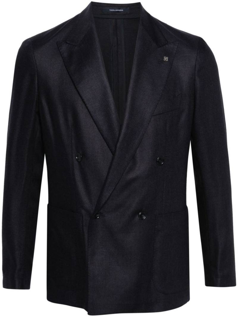 Tagliatore double-breasted silk blazer - Blue von Tagliatore