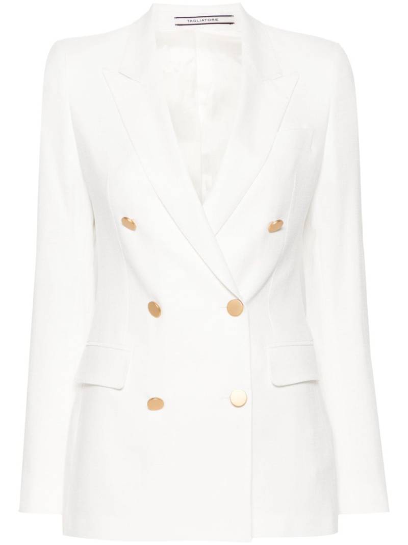 Tagliatore double-breasted twill blazer - White von Tagliatore