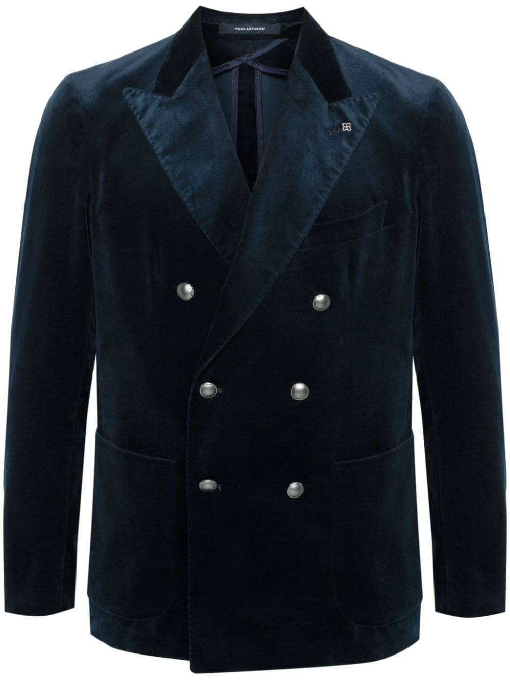 Tagliatore double-breasted velvet blazer - Blue von Tagliatore