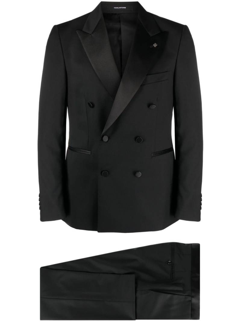 Tagliatore double-breasted virgin wool suit - Black von Tagliatore