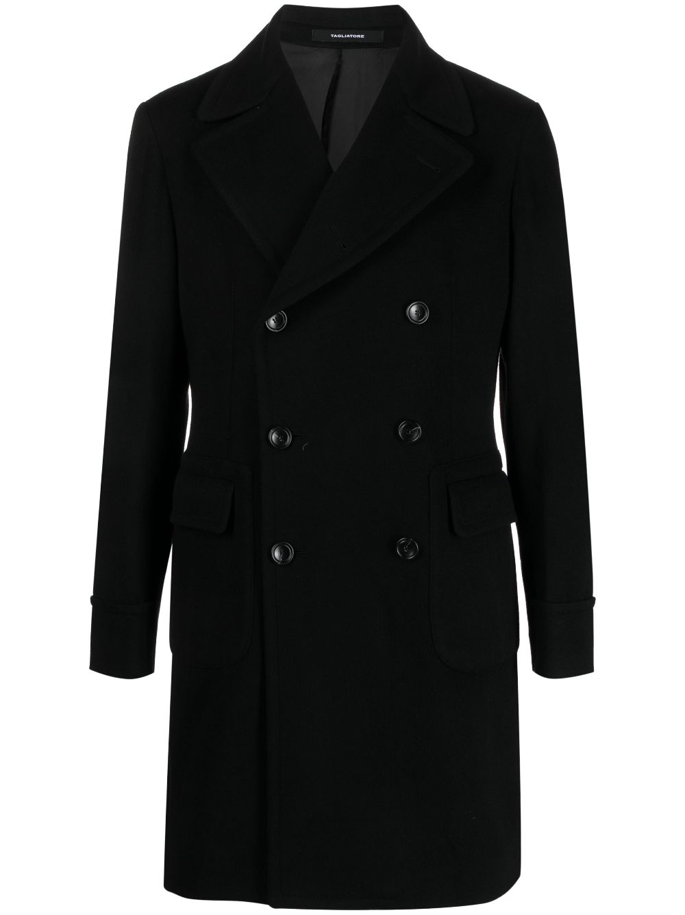 Tagliatore double-breasted wool-blend coat - Black von Tagliatore