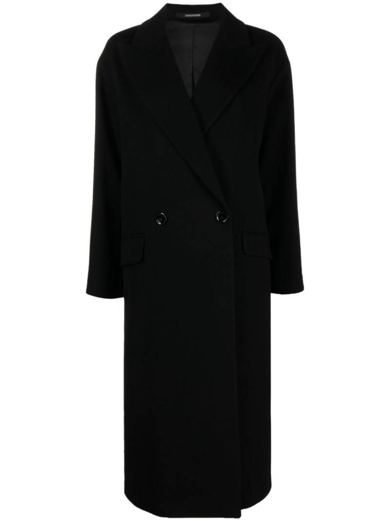 Tagliatore double-breasted wool-cashmere coat - Black von Tagliatore