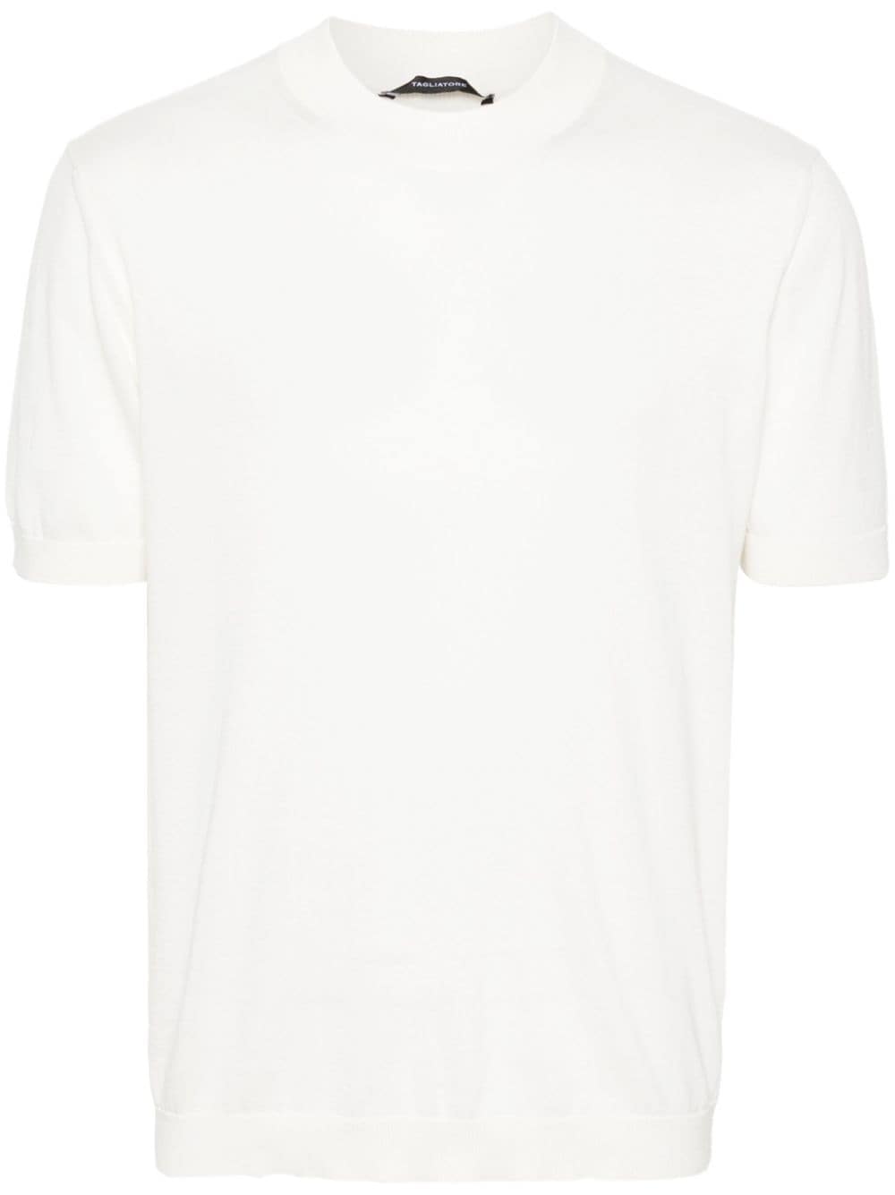 Tagliatore fine-knit cotton T-shirt - White von Tagliatore