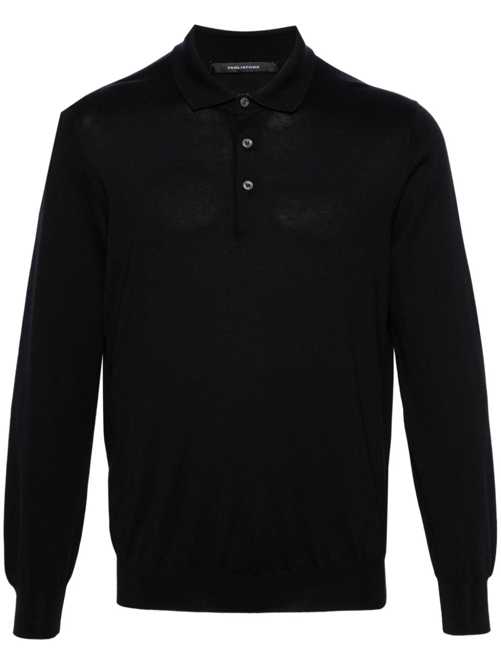 Tagliatore fine-knit polo shirt - Black von Tagliatore