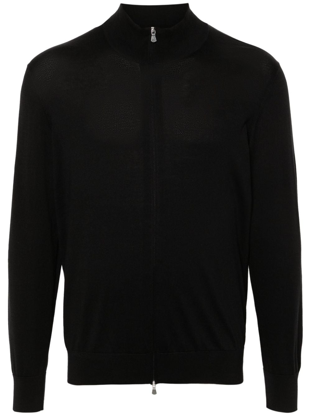 Tagliatore fine-knit zip-up cardigan - Black von Tagliatore