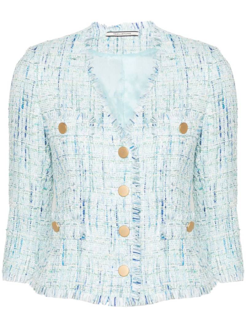 Tagliatore fringed tweed jacket - Blue von Tagliatore