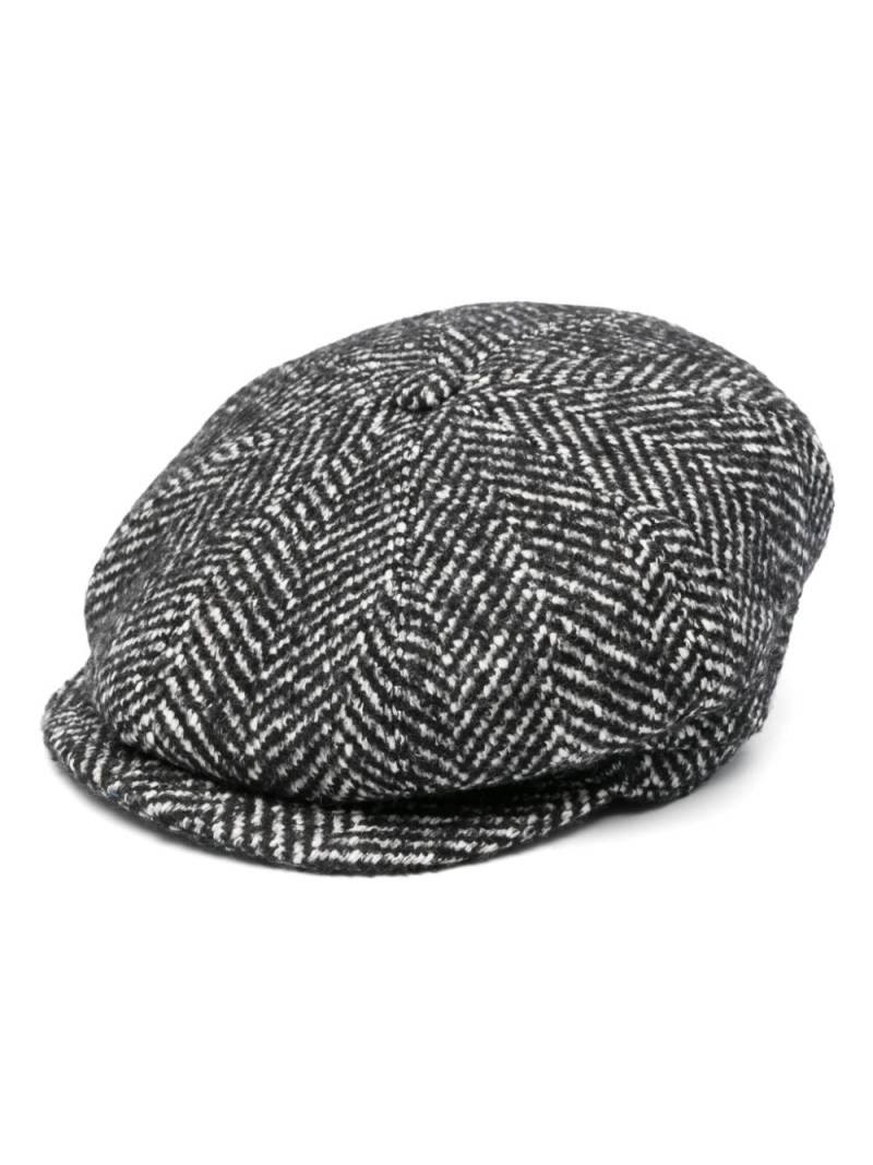 Tagliatore herringbone baker boy hat - Black von Tagliatore