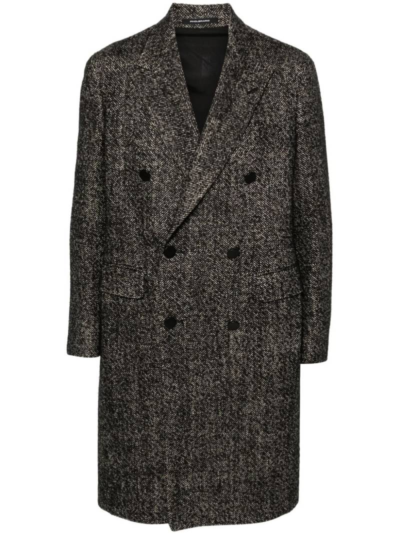 Tagliatore herringbone double-breasted coat - Black von Tagliatore