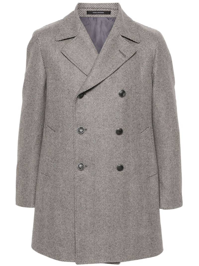 Tagliatore herringbone double-breasted coat - Grey von Tagliatore