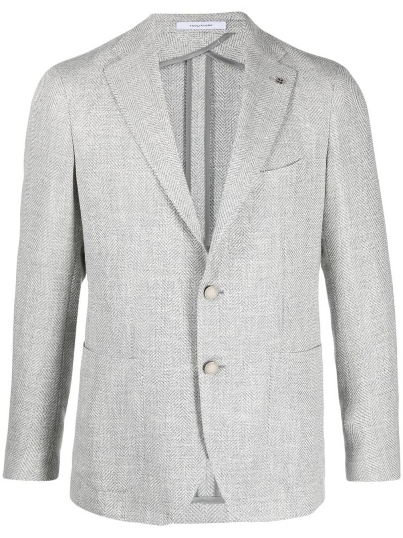 Tagliatore herringbone-pattern single-breasted blazer - Grey von Tagliatore