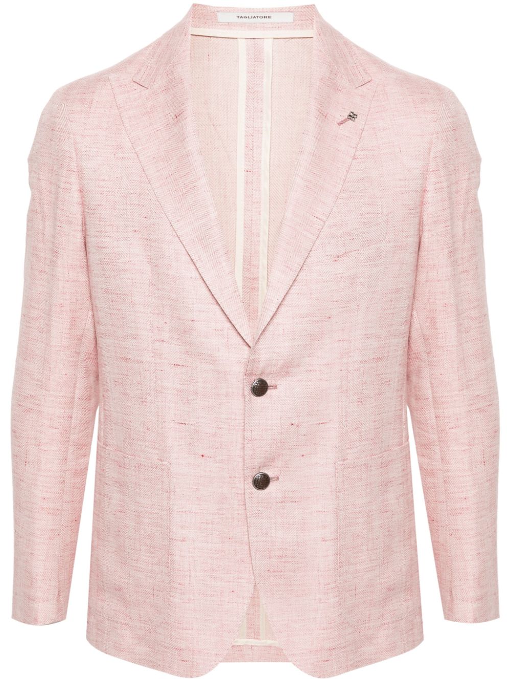 Tagliatore herringbone single-breasted blazer - Pink von Tagliatore