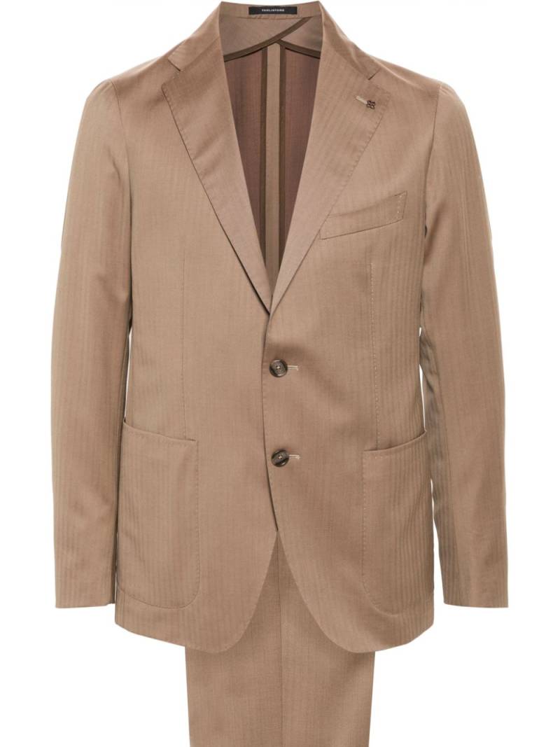 Tagliatore herringbone single-breasted suit - Neutrals von Tagliatore