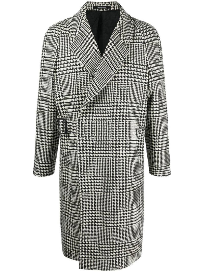 Tagliatore houndstooth-pattern belted coat - Black von Tagliatore