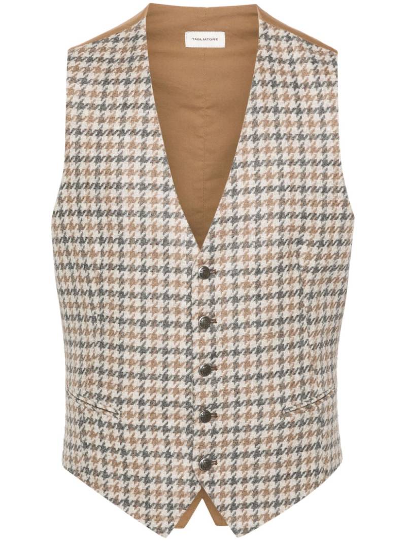 Tagliatore houndstooth textured vest - Brown von Tagliatore