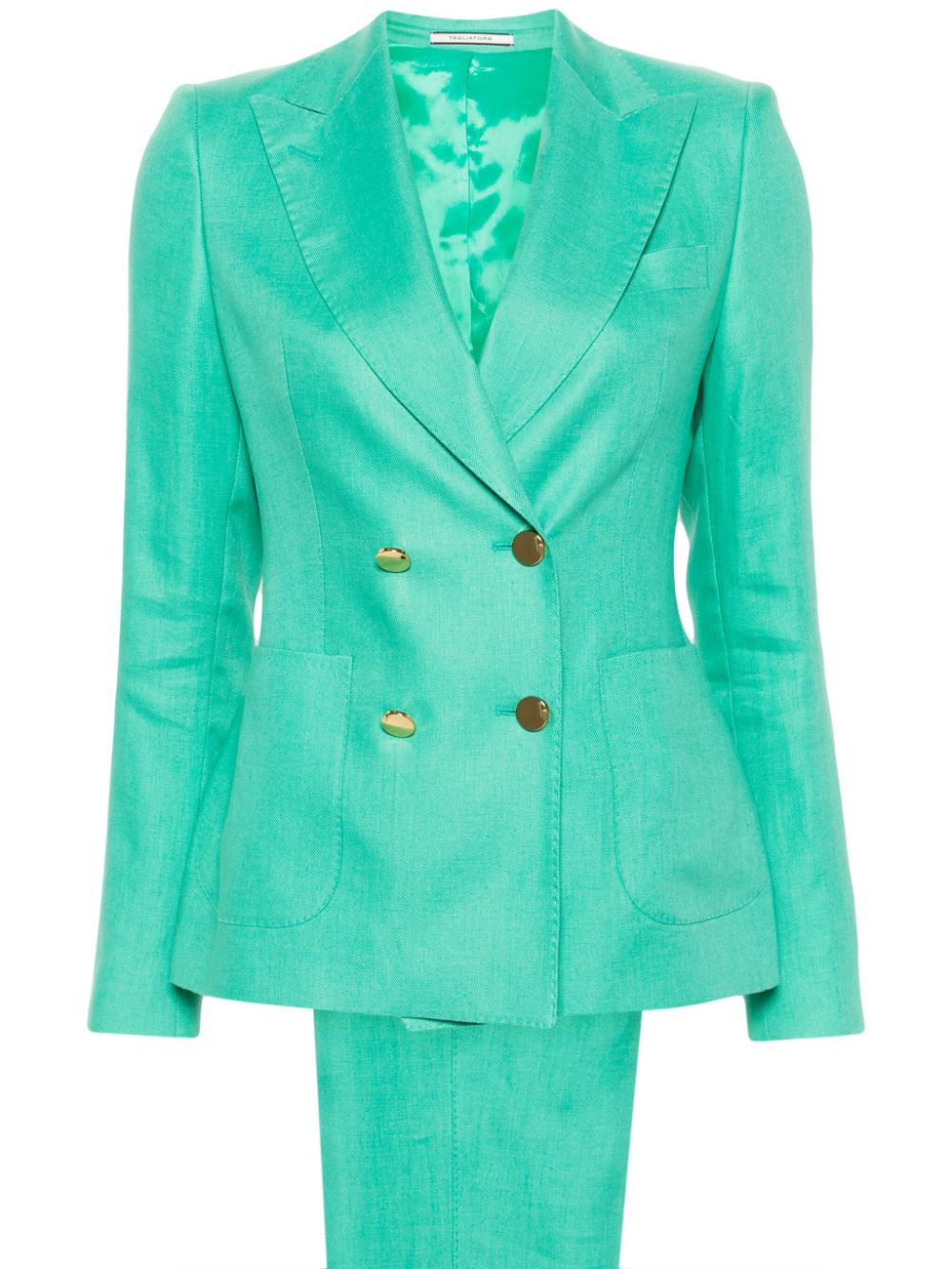 Tagliatore linen double-breasted suit - Green von Tagliatore