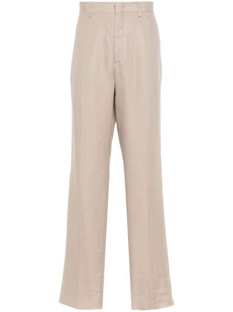 Tagliatore linen straight trousers - Neutrals von Tagliatore