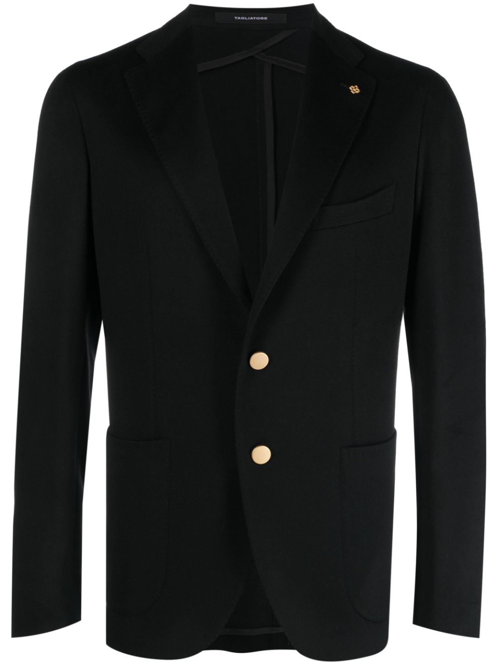 Tagliatore logo-plaque single-breasted blazer - Black von Tagliatore