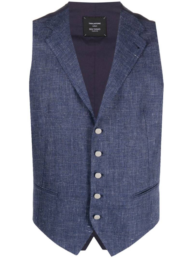 Tagliatore mélange linen-blend waistcoat - Blue von Tagliatore